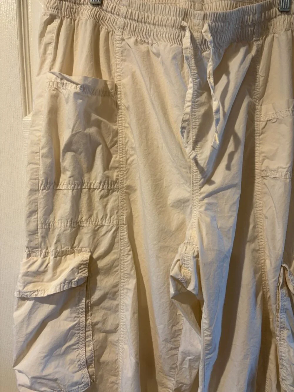 Aerie XL Oversized Womens Ivory Drawstring High Waisted Go For It Baggy Pull On - Picture 8 of 8